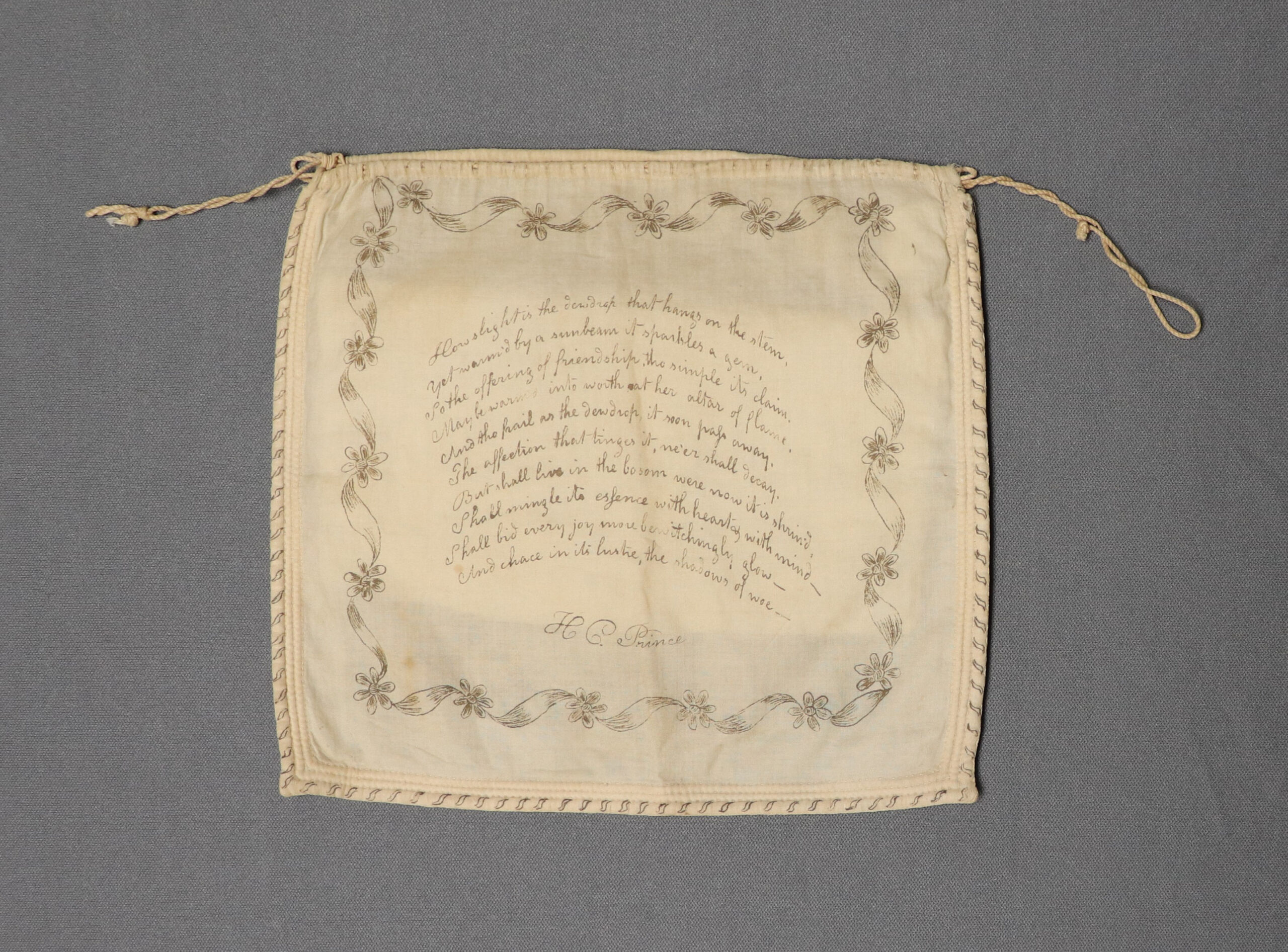 Inked purse, 1810s